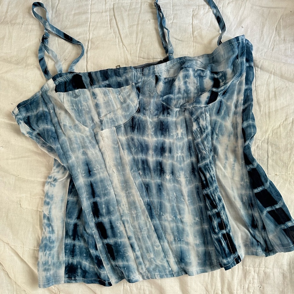 Pretty Little Things top, corset top, blue corset size 6